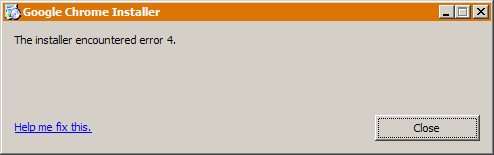 The installer encountered error 4.