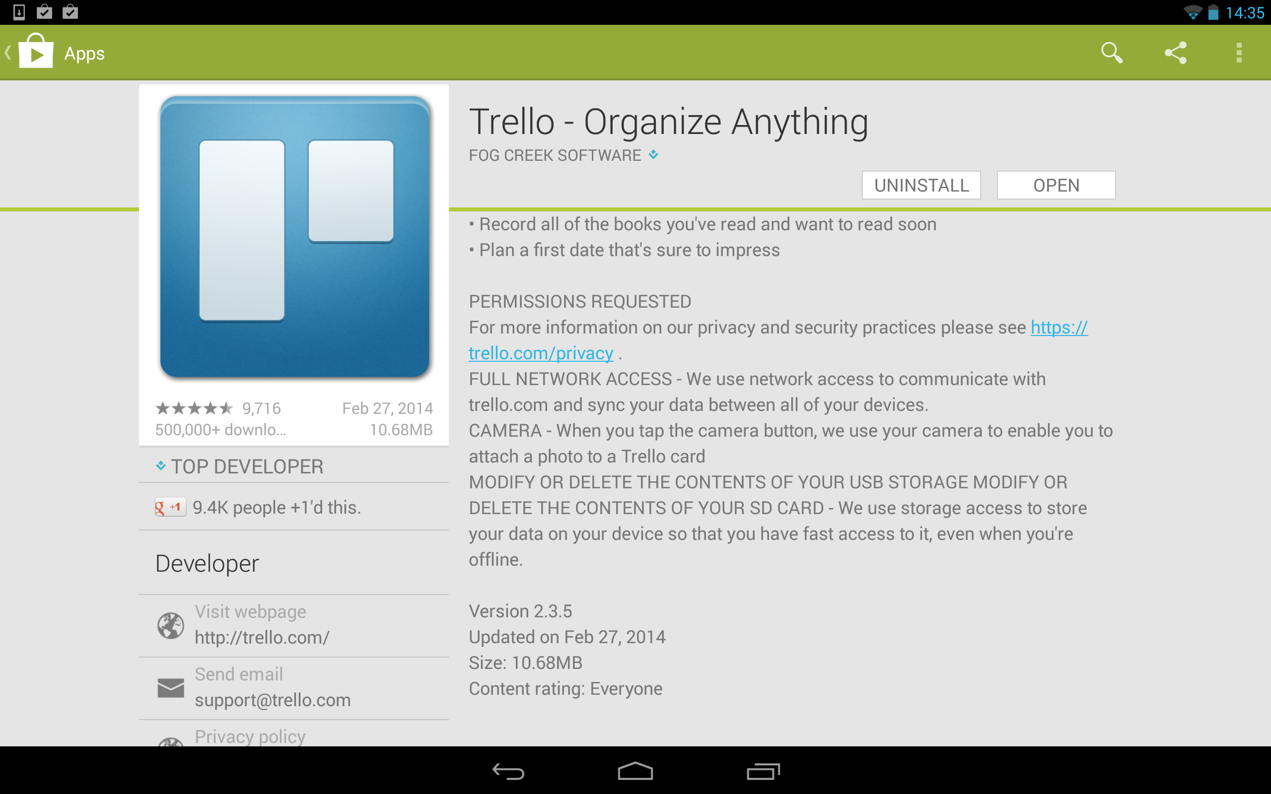 Trello Permissions Information